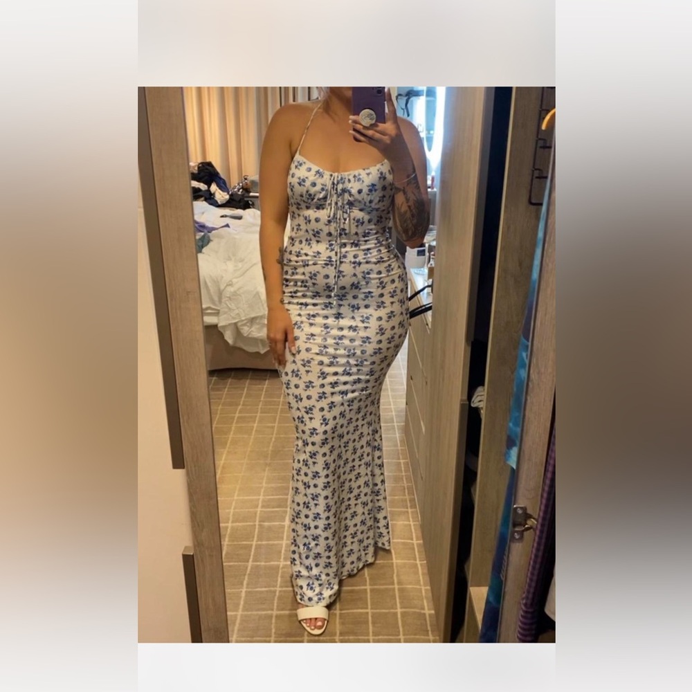 *NEW* Floral Blue and White Maxi Dress